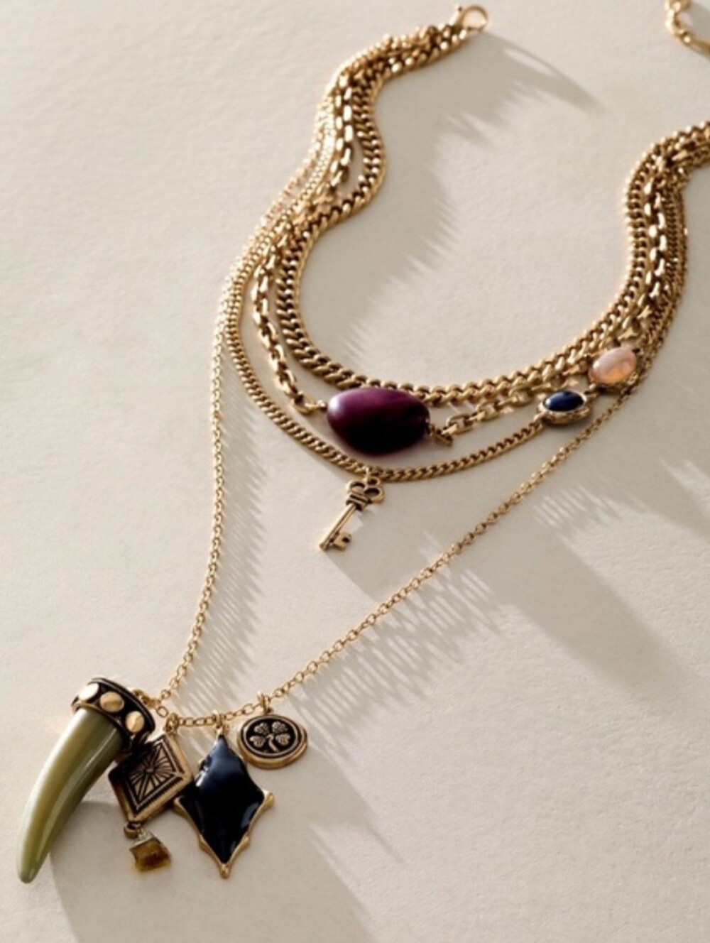NWOT Free People Zella Layered Gold Necklace
